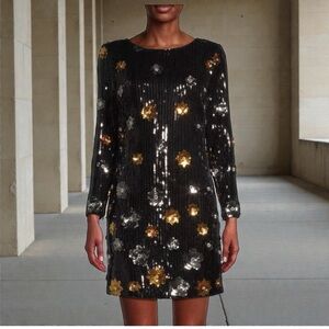 Milly | Dresses | Milly Black And Gold Patterned Formal Dress | Poshmark
